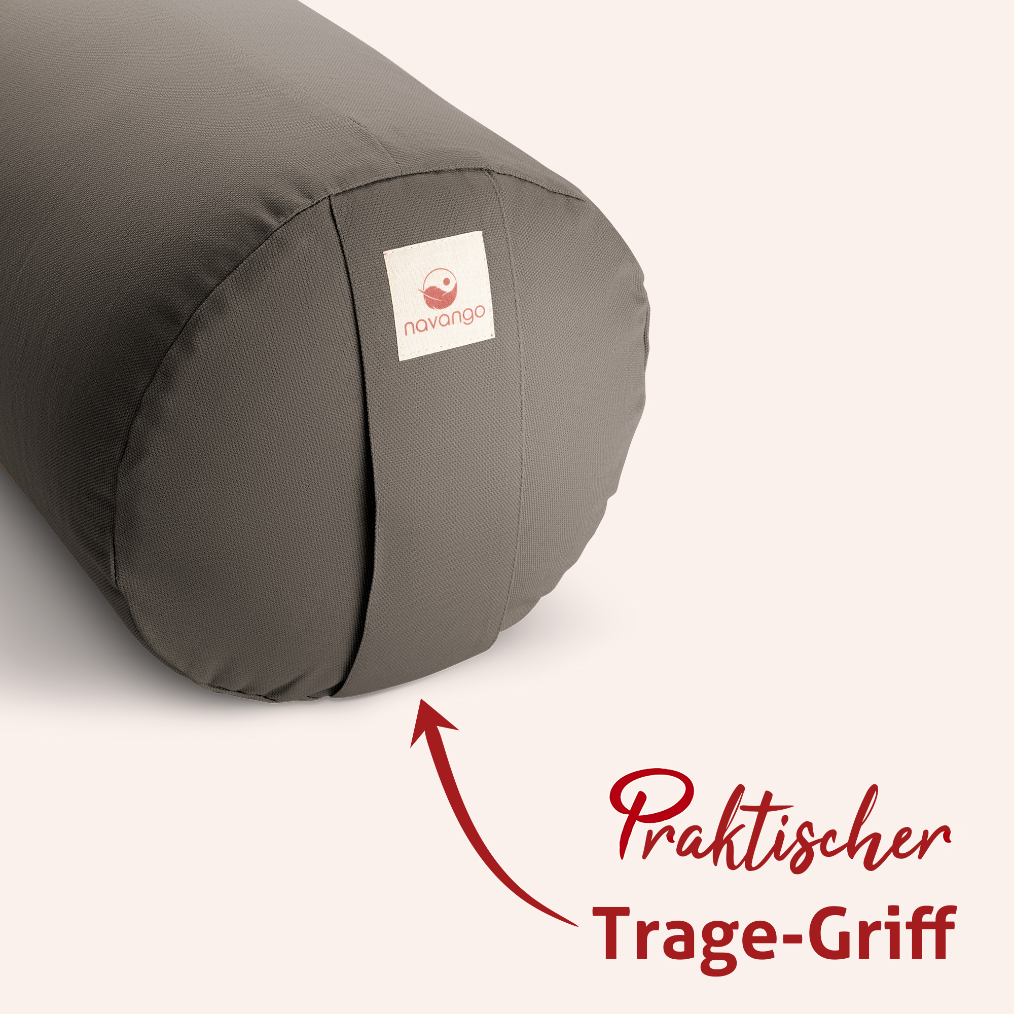 Mit der praktischen Trageschlaufe nimmst Du Dein Yoga-Bolster überall hin mit. 