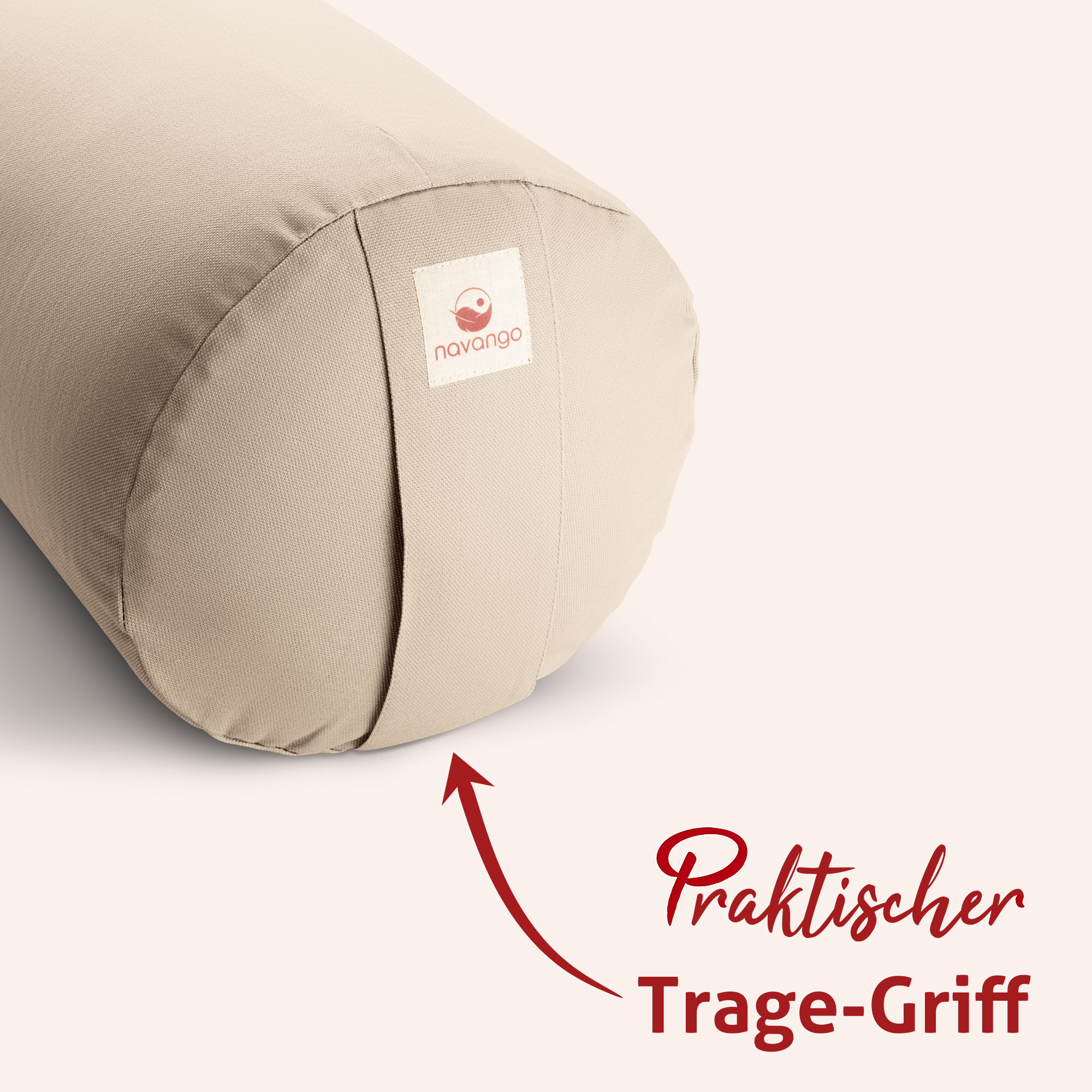 Mit der praktischen Trageschlaufe nimmst Du Dein Yoga-Bolster überall hin mit. 