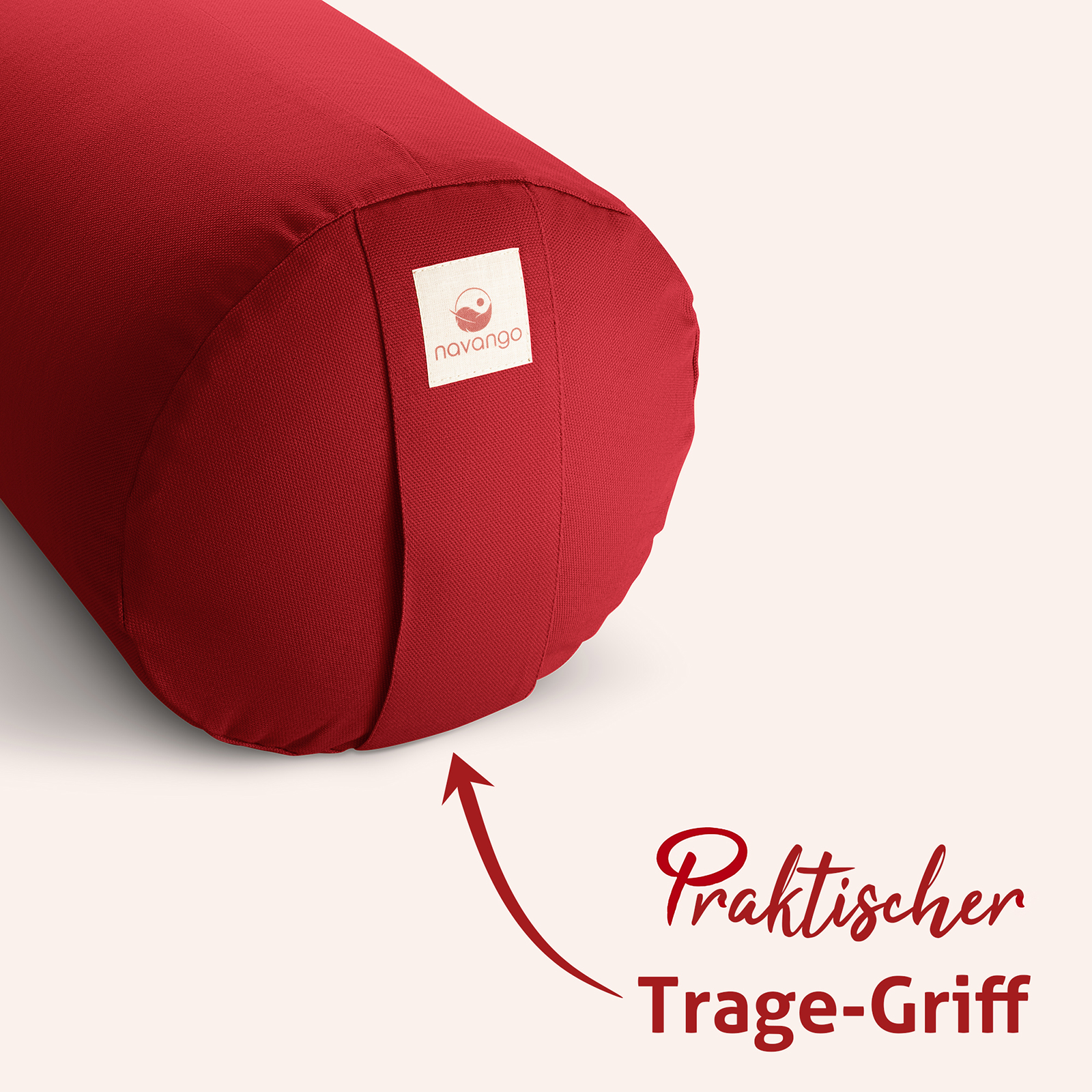 Mit der praktischen Trageschlaufe nimmst Du Dein Yoga-Bolster überall hin mit. 